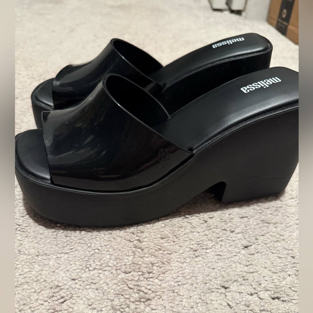 Melissa Women's Black Platform Mules